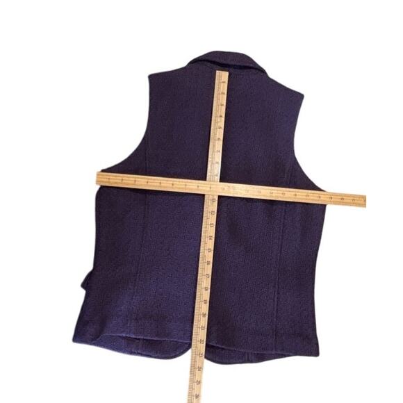 Coldwater Creek Boucle Purple Wool Blend Vest Women's Size M Tailored Button - Picture 4 of 7